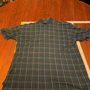 Golf Shirt Izod FX Mens XL Black/White Cotton Cool Check Short Sleeve Polo